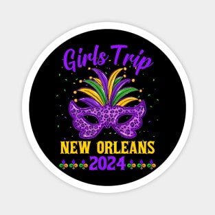 Girls Trip New  2024 Mardi Gras Mask Friends Vacation Magnet